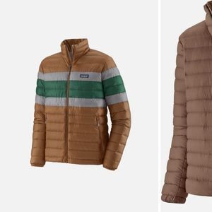 patagonia men's down sweater jacket Beech Brown Xxl